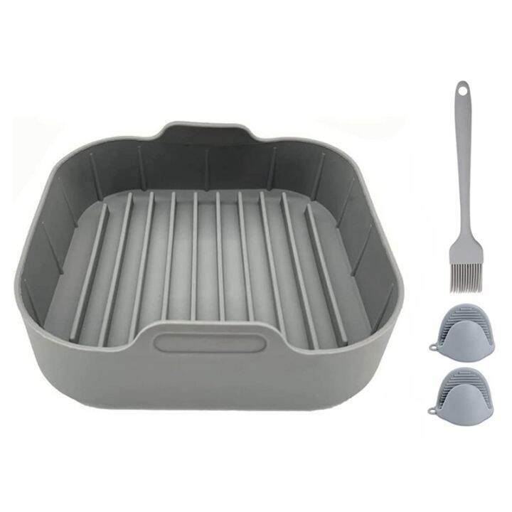 Air Fryer Silicone Pot,8.1Inch Square Air Fryer Accessories,Reusable