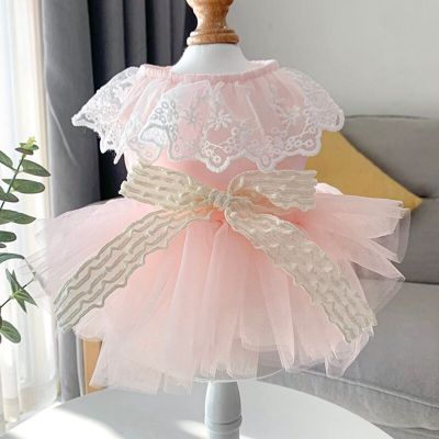 Lace Wedding Pet Dress For Small Dog Pink White Party Girl Vest Shirt Cat Puppy Small Animal Clothes With Tutu Skirt XS XL Goods Dresses