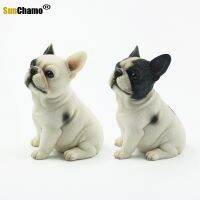 New French Bulldog Sitting Posture Small-Scale Bullfighting Car Interior Fitting Simulation Animal Dog Model Figurines Miniature