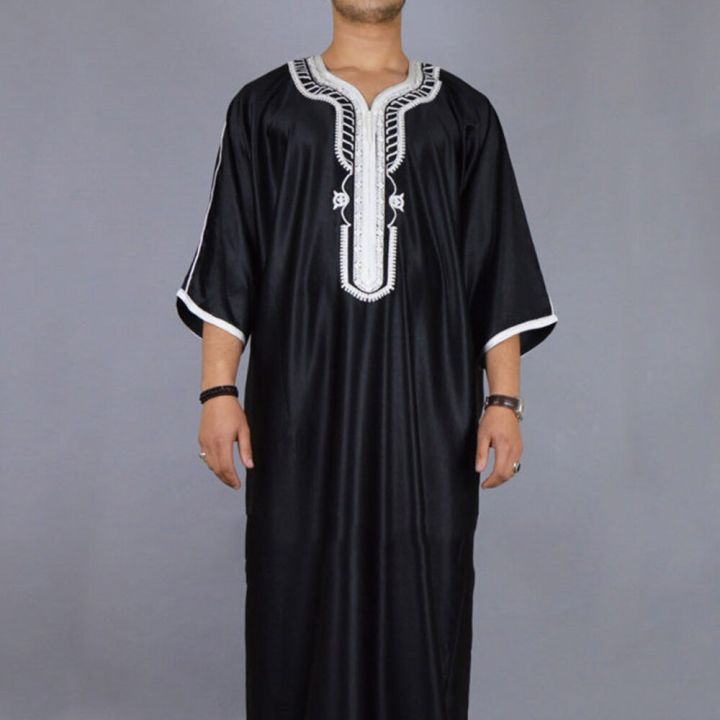 Muslim Fashion Men Jubba Thobes Arabic Pakistan Dubai Kaftan Abaya ...