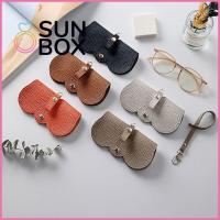 SUN BOX สะดวกสบายๆ แบบพกพาได้ หนังพียู กระเป๋าใส่แว่นตา ถุงเก็บแว่นกันแดด ฝาครอบป้องกันสำหรับป้องกัน กล่องใส่แว่นตา เคสลายแว่นตา