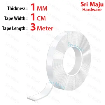 Removable and Washable Transparent Gel Tape - 5m Length, 1mm Thick