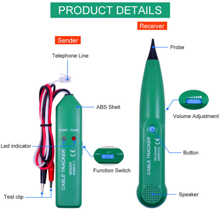 สาย-ms6812-car-tracker-tester-professional-line-lan-detector-utp-stp-สายศัพท์-tracer-breakpoint-location-diagnose-tone