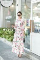 (นางแบบใส่ชุดขาย) VAL FW ROSE Layer Maxi DreSS เดรสยาว แม็กซี่เดรส เดรสลายกุหลาบ งานตามหาเดรสขนมชั้น ช่วงกระโปรงแต่งระบายชั้นๆ  เดรสกุหลาบ เดรสชั้นๆ