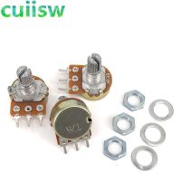 10PCS WH148 3pin B1K B2K B5K B10K B20K B50K B100K B250K B500K B1M Potentiometer เชิงเส้น15Mm Shaft กับถั่วและเครื่องซักผ้า