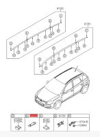 87255-2L000 × 10ชิ้นแผ่นปิดเพดานสำหรับ Hyundai I30 10-12