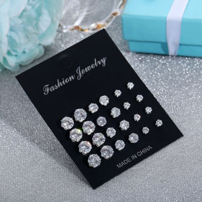 【CC】 12  Size Color Stud Earrings Ear Studs for Men amp;Women Punk Jewelry Fashion Earring