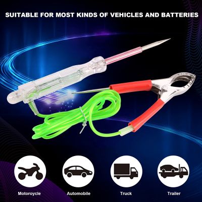 Automotive LED Circuit Tester 6-24V Test Light with Dual Probes 47 Inch Antifreeze Wire Alligator Clip for Testing