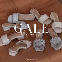 GALE รองเท้าผ้าทวีต ส้น 1 นิ้ว มี 10 สี