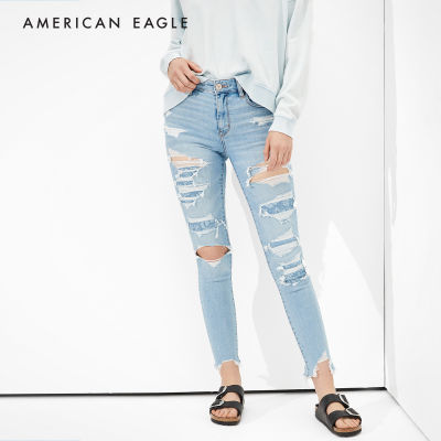 American Eagle Ne(x)t Level Patched High-Waisted Jegging Crop กางเกง ยีนส์ ผู้หญิง เจ็กกิ้ง เอวสูง ครอป (WJS 043-3134-599)