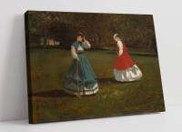 Winslow Homer เกมของงานศิลปะพิมพ์ศิลปะบนผืนผ้าใบสำหรับติดกำแพง Croquet 1ชิ้นมีกรอบหรือไร้กรอบ