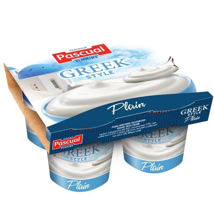 ☫Pascual Yogurt Greek Style Plain (4 x 100g) Lazada PH