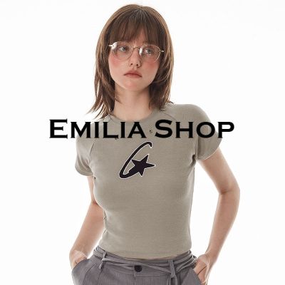 ❀✵☾  EMILIA SHOP เสื้อยืด เสื้อครอป เสื้อผ้าแฟชั่นผู้หญิง สไตล์เกาหลี 2023 ใหม่ A29J1L9 0612