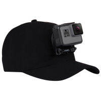 【SALE】 nasarwosi1974 สำหรับ Go Pro อุปกรณ์เสริมหมวกกันแดดกลางแจ้ง Topi หมวกเบสบอลพร้อมที่ยึดสำหรับ HERO5 HERO4 Session HERO 5 4 3 2 1สีดำ