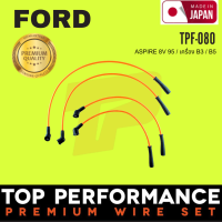 สายหัวเทียน FORD - ASPIRE 8V 95 เครื่อง B3 / B5 - TOP PERFORMANCE MADE IN JAPAN - TPF-080 - สายคอยล์ ฟอร์ด แอสปาย