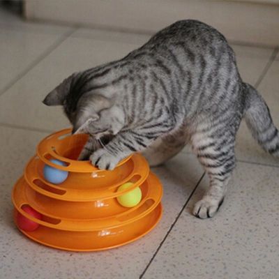1pcs Funny Intelligence Triple Play Disc Pet Cat Toy Balls