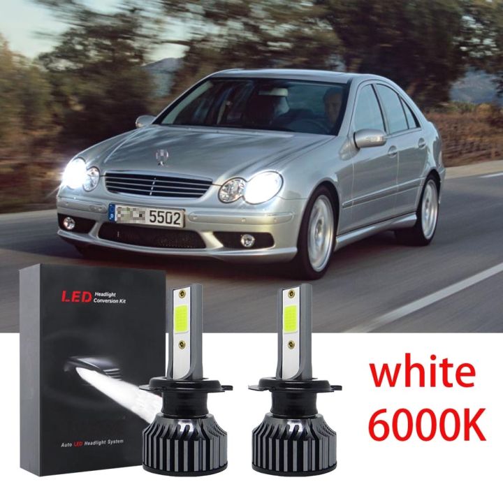 หลอดไฟหน้ารถยนต์-led-6000k-สีขาว-สําหรับ-mercedes-benz-w211-w203-w204-w124-w201-amg-w202-w212-w220-w205-2-ชิ้น-2pcs