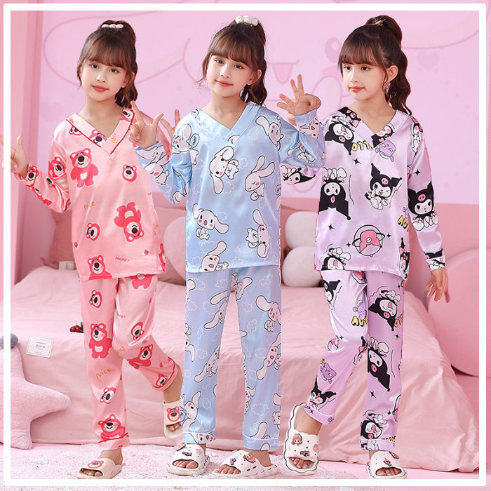 COD Pyjamas Kids baby girl clothing Sanrio Kuromi Melody Cinnamoroll ...