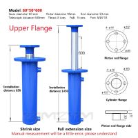 1PC FA-80X50 600~700MM Strokes Hydraulic Cylinder Two-way Lifting Hydraulic Wood Splitter Oil Cylinder 8 Tons Hydraulic Tools