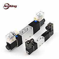 Three-position five-way solenoid valve 4V130C/4V130P/ 4v130e-a /B06 DC24V AC220V DC12V medium seal pneumatic valve