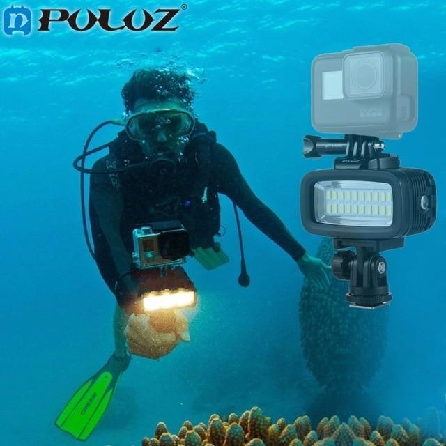 puluz-gopro-underwater-diving-led-lighting-แฟลซไฟดำน้ำสำหรับกล้องโกโปร-พร้อมแผ่นฟิลเตอร์-3-สี