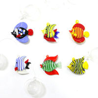 สีสันลอยแก้ว Bule Ball น่ารัก Tropical Fish Mini Figurine จี้ Aquarium อุปกรณ์ตกแต่ง Tiny Sea สัตว์ Statue