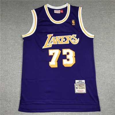 shot goods 【2 colors】NBA jersey Los Angeles Lakers No.73 RODMAN purpleyellow basketball jersey