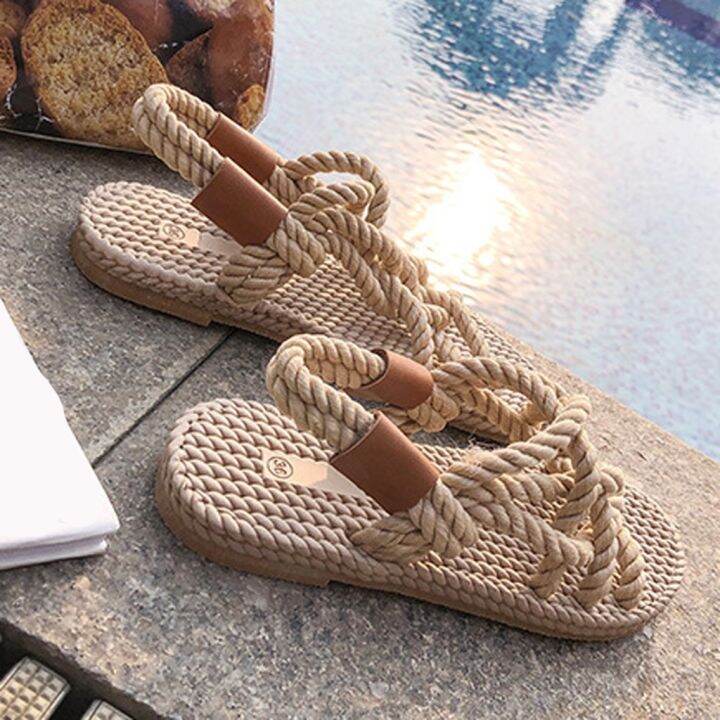 Sandals Woman Shoes Braided Rope with Traditional Casual Style and Simple  Creativity Fashion Sandals Women Summer Shoes 