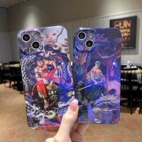 เคสไอโฟน เคส  13 Pro Max  12 Pro Max  11 Pro Max  X XR XS Max 7 8 Plus SE 2020 Cartoon วันพีซ One Piece Cool ลูฟี่ Luffy &amp; โซโล Zoro Bluray Design Soft Silicone Case