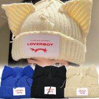 【YD】 Fashion Hooded Cap Ear Knit Hat Double-layer Warm Woolen Hip-hop Flap Crochet Beanie Cold