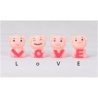 ตุ๊กตา หมู เลิฟ Decor Resin LOVE Pig Figurines Micro Landscape Animal Model Miniature Piggy