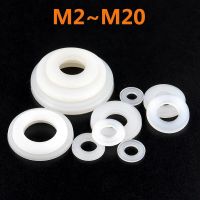 10-200pcs Nylon Washers M2 M2.5M3 M4M5M6M8 M10-M20 White Plastic Nylon Flat Washer Plane Spacer Insulation Gasket For Screw Bolt Nails Screws  Fastene