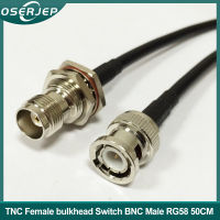 New TNC Female bulkhead Switch BNC Male Plug RF coax cable RG58 50CM