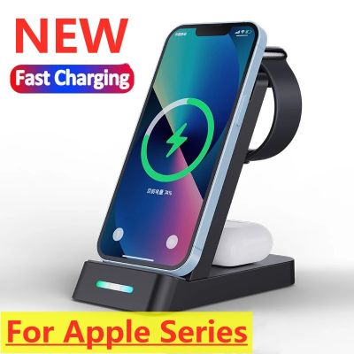 15W 3 in 1 Wireless Charger Stand Pad for iPhone 14 13 12 11 X 8 Airpods Apple Watch iWatch Fast Wireless Charging Dock Station