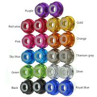 20pcs Grade 4.8 Multicolor Aluminum Alloy Flange Lock Nuts M2 M3 M4 M5 M6 Thread Pitch 0.4 1mm Nylon Ring Self-Locking Screw Cap