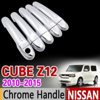 ชุดตกแต่งที่จับประตูชุบโครเมียมสำหรับ Nissan Cube Z12 2010 - 2015 5ประตู2011 2012 2013 2014แต่งรถสติ๊กเกอร์ตกแต่งรถยนต์