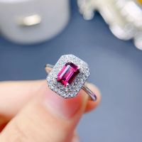 Natural Garnet Ring PURPLE beautiful lady 925 Sterling Silver Princess square