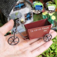 (Worry free)  Decoração Para Jardim Triciclo Em Miniatura Com Ornamentos Para Jardim Vaso De Plantas Artesanato Em Metal Acessórios Para Decoração Em Miniatura