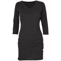 Women Fashion 3/4 Sleeve V-neck Bodycon Dress Ladies Casual Solid Color Stretch Slim Knit Mini Dress