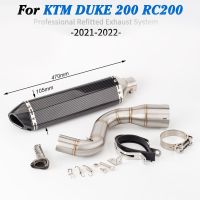 Slip On For KTM DUKE200 DUKE RC 200 2020 2021 2022 Motorcycle Exhaust Modify Middle Link Pipe 51mm Escape Moto Stainless Steel