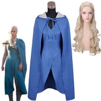 ✻๑ﺴ ชุดเดรสคอสเพลย์แม่มังกร Game of Thrones Daenerys Targaryen พร้อมวิกผม สําหรับผู้หญิง