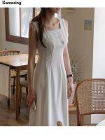 Women Summer Fashion White Black ank Dress A Line New Slim Female Office Lady Party Clothes