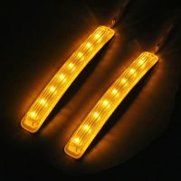 2PCS/pair Soft Flashing FPC Universal Yellow 9 SMD Amber Light Source Car Turn Signal Light Auto Rearview Mirror Indicator Lamp