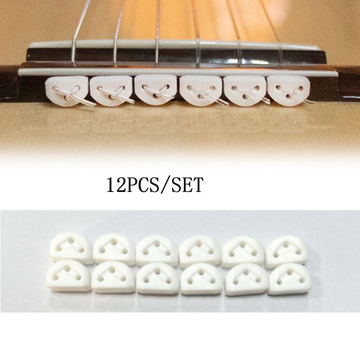 12pcs-set-classical-guitar-string-retainer-string-guide-string-buckle-triple-cornered-chord-tie-for-guitar-ukulele-accs