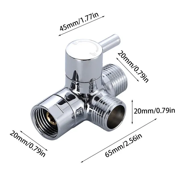 3 Way Brass Shower Diverter Valve Universal Switch Faucet Adapter