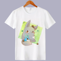 การ์ตูนอะนิเมะเพื่อนบ้านของฉัน Totoro แขนสั้นสีขาว Unisex เด็กเด็ก TShirt