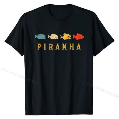 Vintage Piranha Sunset T-Shirt Cotton Party Tops T Shirt Popular Mens Tshirts Leisure
