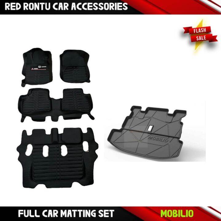 Honda Mobilio Full Car matting set (Premium Diamond Deep Dish Car Floor