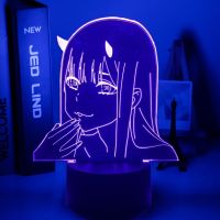 ♚ Zero Two Figure 3d Anime Lamp Nightlight Kids Child Girls Bedroom Manga Gift Night Light Lamp Darling In The Franxx