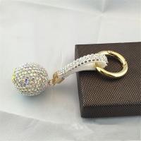 Elegant Crystal Round Ball Keychain Full Rhinestone Leather Strass Lanyard Bag Charms Pendant Car Key Ring Holder Jewelry Gift